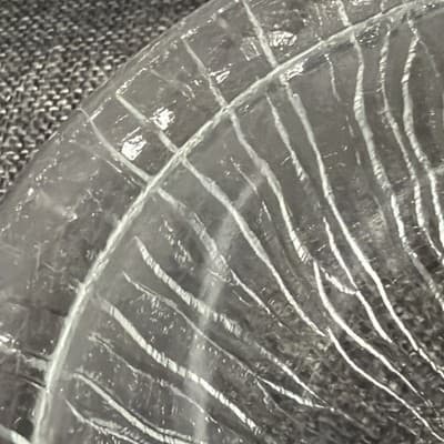 Vintage 6” Bark Or Ice Glass Dessert Or Soup Bowls With Lip Set of 8 Clear Glows - Thumbnail 9