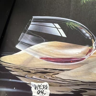 MICHAEL GODARD - FRAMED-BLACK-13.5" “LOST IN PARADISE"- PRINT 2010 Wine Glass - Thumbnail 5