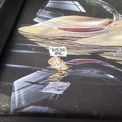 MICHAEL GODARD - FRAMED-BLACK-13.5" “LOST IN PARADISE"- PRINT 2010 Wine Glass - Thumbnail 4