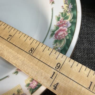 Set 4 Vintage Soup Pasta Bowls 9” Farberware Legend Green Pink Flowers Gold 435K - Thumbnail 8
