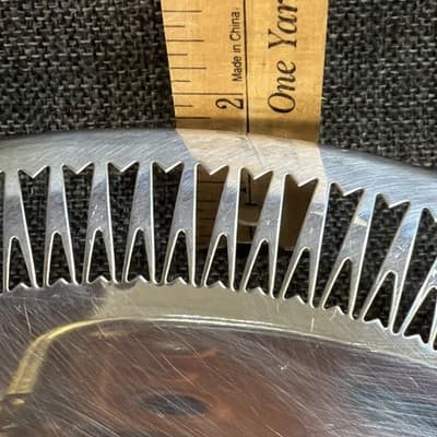 Vintage Fentone Stainless Steel Bowl Fruit Dish MCM Atomic UFO Pierced Rim - Thumbnail 11