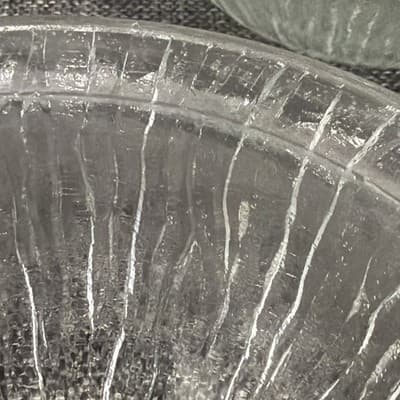 Vintage 6” Bark Or Ice Glass Dessert Or Soup Bowls With Lip Set of 8 Clear Glows - Thumbnail 8