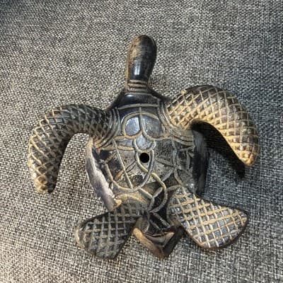 Vintage Metal Sea Turtle Heavy Cast Iron Desk Paperweight Figurine Detailed - Thumbnail 8