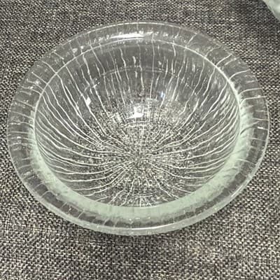Vintage 6” Bark Or Ice Glass Dessert Or Soup Bowls With Lip Set of 8 Clear Glows - Thumbnail 19