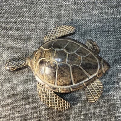 Vintage Metal Sea Turtle Heavy Cast Iron Desk Paperweight Figurine Detailed - Thumbnail 7