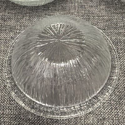 Vintage 6” Bark Or Ice Glass Dessert Or Soup Bowls With Lip Set of 8 Clear Glows - Thumbnail 12
