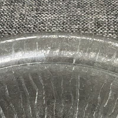 Vintage 6” Bark Or Ice Glass Dessert Or Soup Bowls With Lip Set of 8 Clear Glows - Thumbnail 18