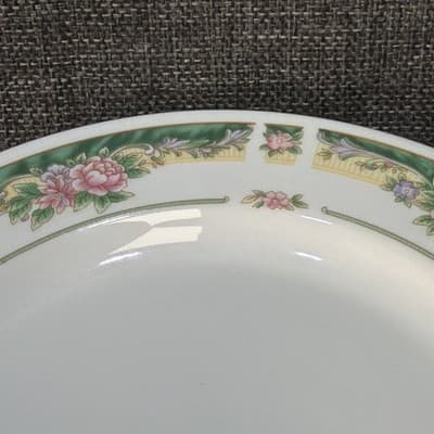 Set 4 Vintage Salad Lunch Plates 8” Farberware Legend Green Pink Flowers Gold - Thumbnail 5