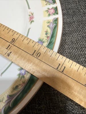 Set 4 Vintage Dinner Plates 10.5” Farberware Legend Green Pink Flowers Gold 435K - Thumbnail 14