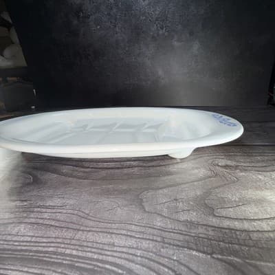 Corning Ware Oval Serving Platter Blue Cornflower P19 Meat Tray Vintage - Thumbnail 6