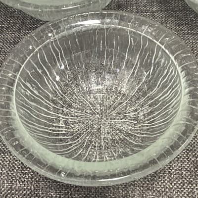 Vintage 6” Bark Or Ice Glass Dessert Or Soup Bowls With Lip Set of 8 Clear Glows - Thumbnail 17