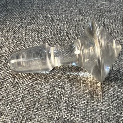 VINTAGE DECANTER APOTHECARY GLASS BOTTLE STOPPER 4" SOLID GLASS PIECE 1” Base - Thumbnail 7