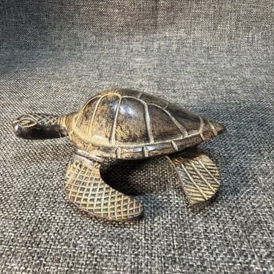 Vintage Metal Sea Turtle Heavy Cast Iron Desk Paperweight Figurine Detailed - Thumbnail 6