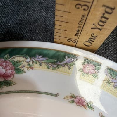 Set 4 Vintage Soup Pasta Bowls 9” Farberware Legend Green Pink Flowers Gold 435K - Thumbnail 7