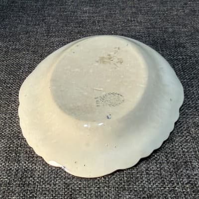 Vintage Taylor Smith Taylor Dogwood Pickle Small Oval Plater Blue Flowers Patina - Thumbnail 14