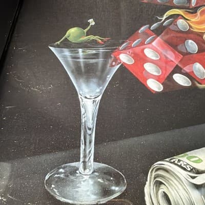 MICHAEL GODARD FRAMED-BLACK-13.25 “SHOOT THE WAD" Olive Flaming Dice 2010 Print - Thumbnail 4