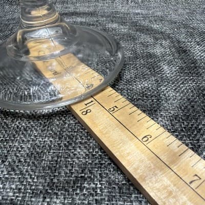 EAPG Bryce Higbee Melrose Cake Stand Sheaf and Diamond Clear Glass 1894 UV Glow - Thumbnail 12