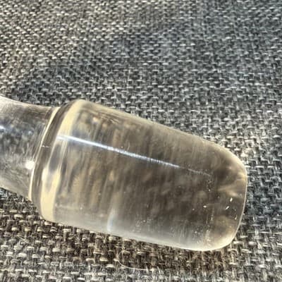 VINTAGE DECANTER APOTHECARY GLASS BOTTLE STOPPER 4" SOLID GLASS PIECE 1” Base - Thumbnail 5