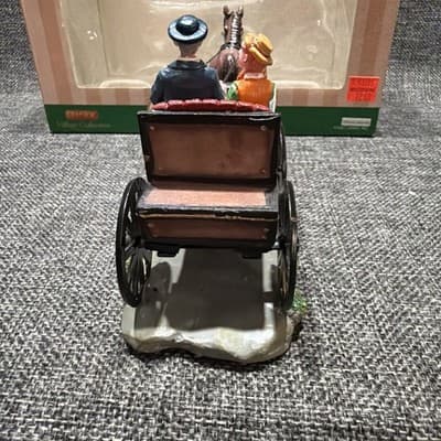 Vintage Lemax Carole Towne Buggy Ride Horse Carriage Courting Christmas Village - Thumbnail 7
