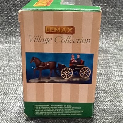 Vintage Lemax Carole Towne Buggy Ride Horse Carriage Courting Christmas Village - Thumbnail 12