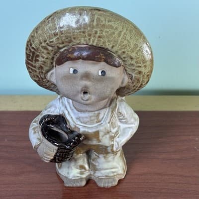 Seymour Mann Kissing Boy And Girl Figurine Terra Cotta Japan Air Plant Planter - Thumbnail 4