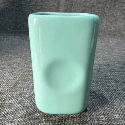 Vintage Andre Richard Aqua Ceramic Bathroom Tumbler Cup / Toothbrush Holder MCM - Thumbnail 4