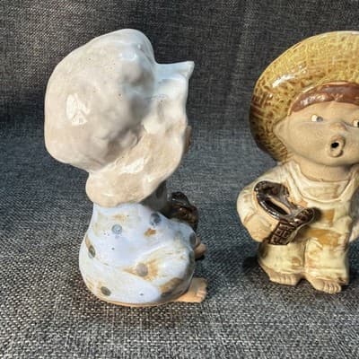 Seymour Mann Kissing Boy And Girl Figurine Terra Cotta Japan Air Plant Planter - Thumbnail 13