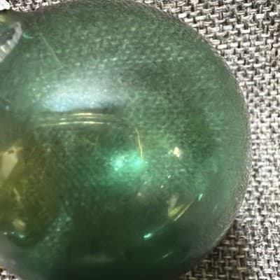 VTG 1940's Green Amber Unsilvered Round Glass Ball Ornament 2” Set Of 2 - Thumbnail 3