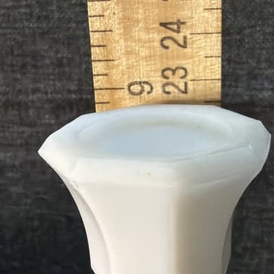 Set of 2 - Vintage MCM Hoosier White Milk Glass Bud Vase Starburst Pattern 9” - Thumbnail 12