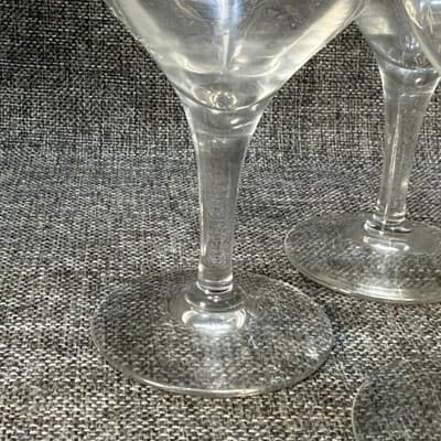 Set of 5 Vintage Deep Plate Acid Etched Lead Crystal Goblets 365nm UV Glow Mint - Thumbnail 12