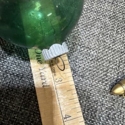 VTG 1940's Green Amber Unsilvered Round Glass Ball Ornament 2” Set Of 2 - Thumbnail 6