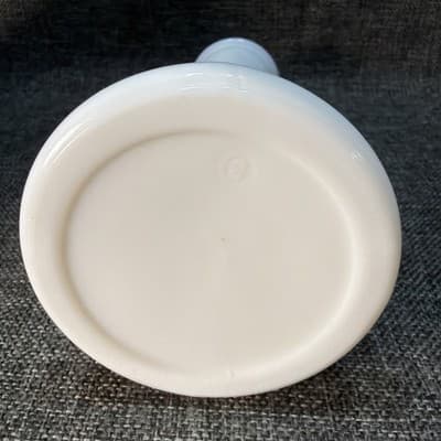 Vintage White Milk Glass Bud Vase 8" Tiered Base Mid Century Farmhouse Style - Thumbnail 7