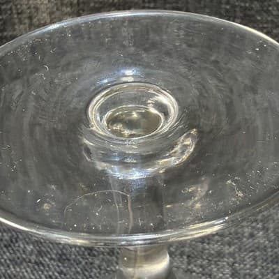 Set of 5 Vintage Deep Plate Acid Etched Lead Crystal Goblets 365nm UV Glow Mint - Thumbnail 14