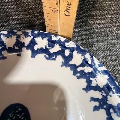 Tienshan "Sponge Blue" Hearts Salad Plates SET OF 8 Lunch Plate 7.5" Vintage - Thumbnail 14