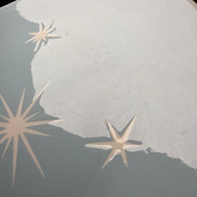 Vintage Harker Harkerware Star Lite Sky Blue 11” Plater Plate Utensil Marks - Thumbnail 4