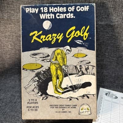 VTG B & B Games Play 18 Holes Of Golf With Cards Krazy Golf 1983 USA Score Sheet - Thumbnail 2
