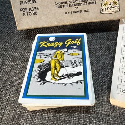 VTG B & B Games Play 18 Holes Of Golf With Cards Krazy Golf 1983 USA Score Sheet - Thumbnail 4