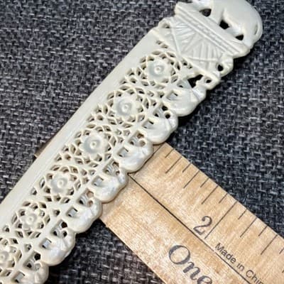Vintage Carved Plastic Letter Opener Marching Elephants 7" Long Flowers - Thumbnail 11