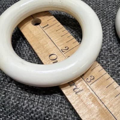 22 Vintage Wood Curtain Rings Painted White 2 7/8 w x 1/2 t Grandma Cottage Core - Thumbnail 7