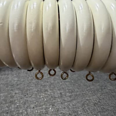 22 Vintage Wood Curtain Rings Painted White 2 7/8 w x 1/2 t Grandma Cottage Core - Thumbnail 11