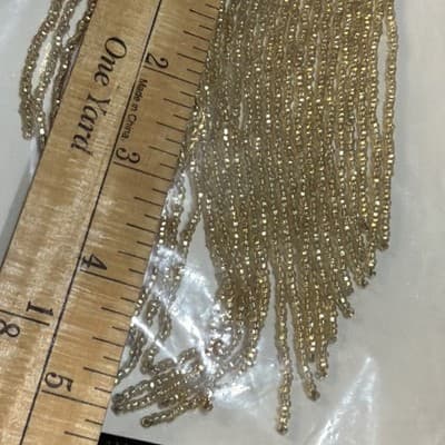 Set Beaded Sequin 11” Patch Dangles Vintage Applique large Gold And Red Washable - Thumbnail 13