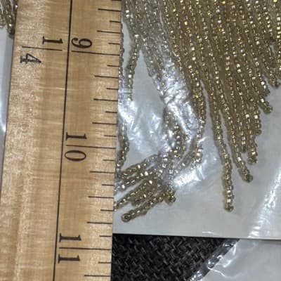 Set Beaded Sequin 11” Patch Dangles Vintage Applique large Gold And Red Washable - Thumbnail 14