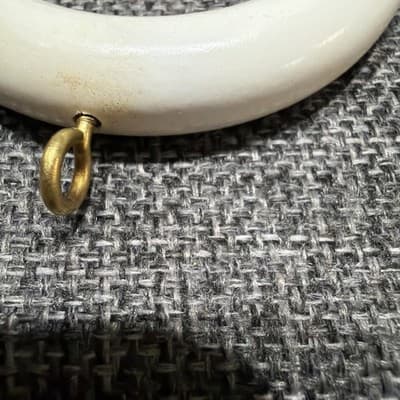 22 Vintage Wood Curtain Rings Painted White 2 7/8 w x 1/2 t Grandma Cottage Core - Thumbnail 9