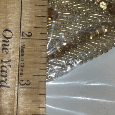 Set Beaded Sequin 11” Patch Dangles Vintage Applique large Gold And Red Washable - Thumbnail 12