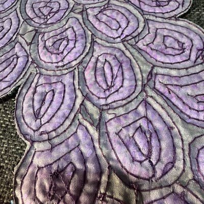 Vintage Large 13” Beaded Sequin Grapes Colorful Applique Sew On Purple Green - Thumbnail 10