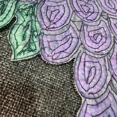Vintage Large 13” Beaded Sequin Grapes Colorful Applique Sew On Purple Green - Thumbnail 11
