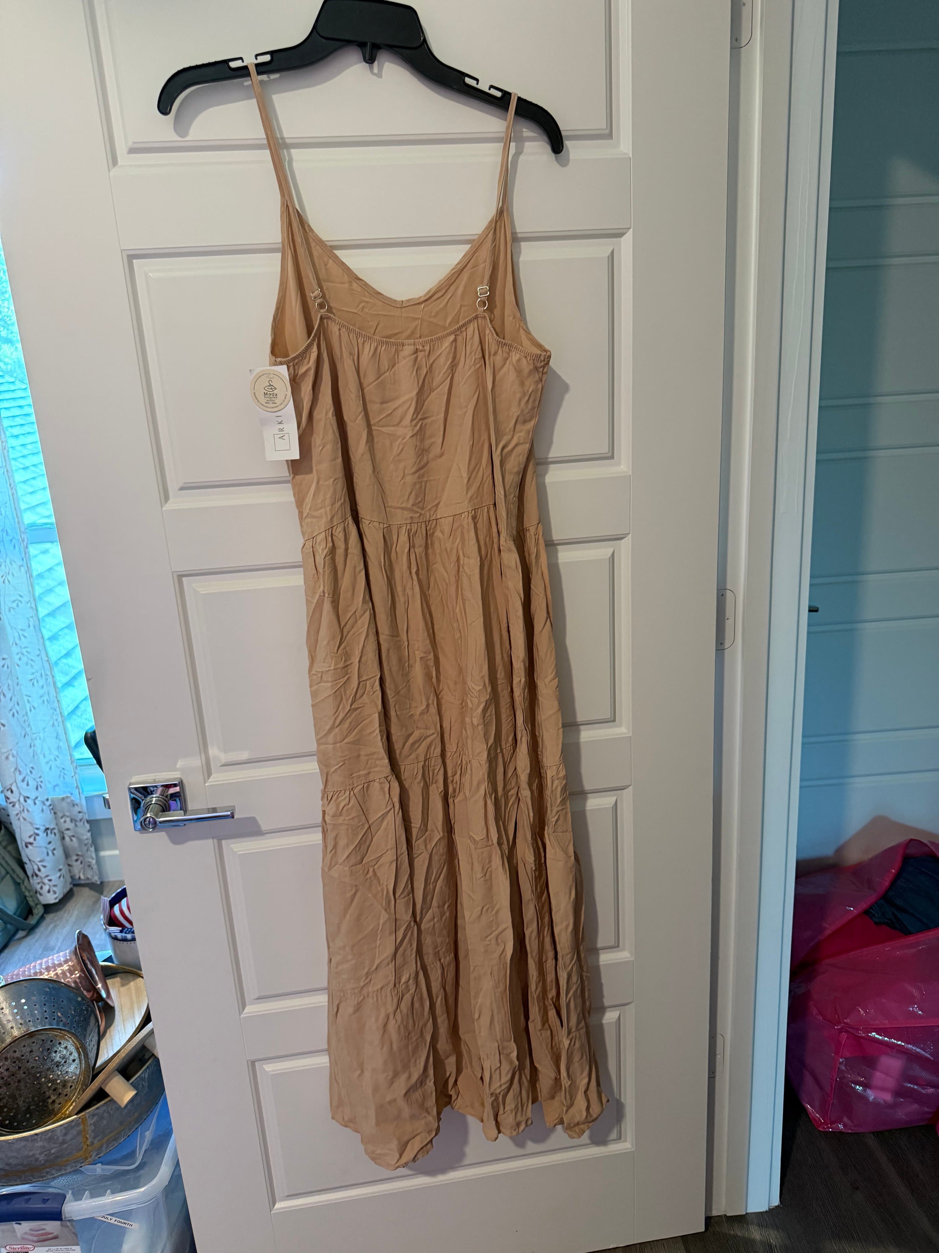 Arkitect Beige Maxi Dress with Adjustable Straps size L - Thumbnail 3