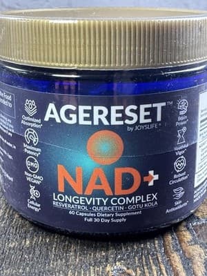 Agereset™ NAD+ Longevity Complex Supplement - Resveratrol Quercetin Gotu Kola - Thumbnail 2