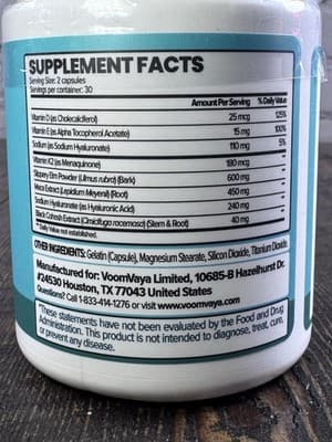 VOOMVAYA Slippery – Vaginal Moisturizing Formula - Hydration - 60 Capsules - Thumbnail 3