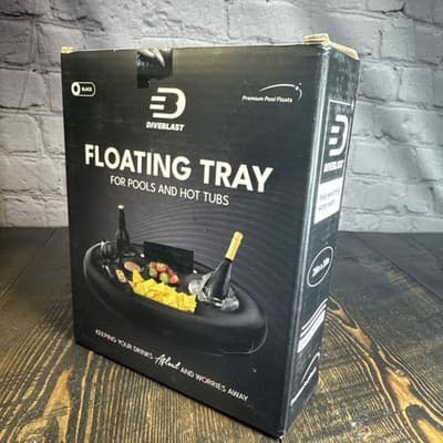 Diveblast Floating Tray for Pools and Hot Tubs Black Holds Phones, Drinks Snacks - Thumbnail 9